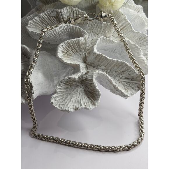 Vintage 925 Sterling Silver Chain Necklace Length 18 in - Picture 9 of 10